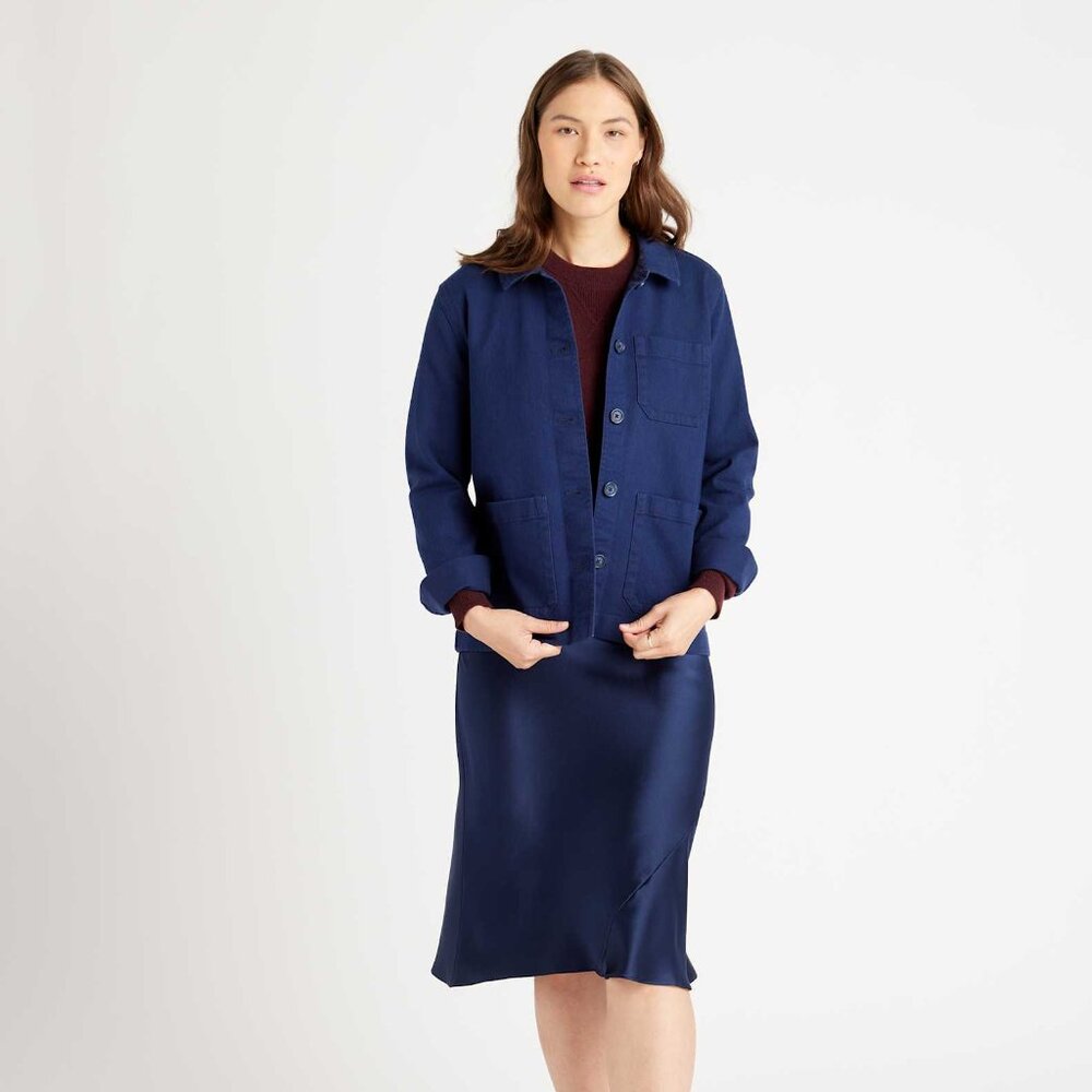 Quince Organic Comfort Stretch Chore Jacket in Navy